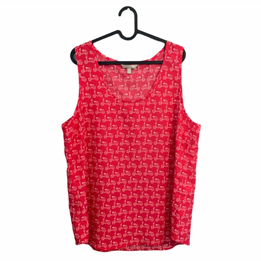Banana Republic Factory Red Scooter Print Sleeveless Blouse